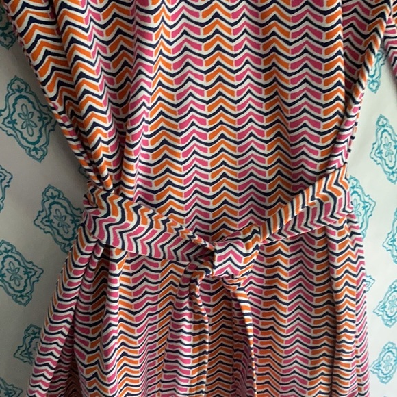 J. McLaughlin Pink/ White/ Orange Patterned Dress size medium (D5) - Picture 2 of 6